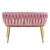 ELEGANCKA SOFA DO SALONU LUB GABINETU ROSE RÓŻOWY VELVET ZŁOTE METALOWE NOGI - TYŁ